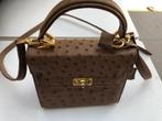 Handtas in struisvogelleder, Handtassen en Accessoires, Tassen | Damestassen, Ophalen, Nieuw, Bruin, Handtas