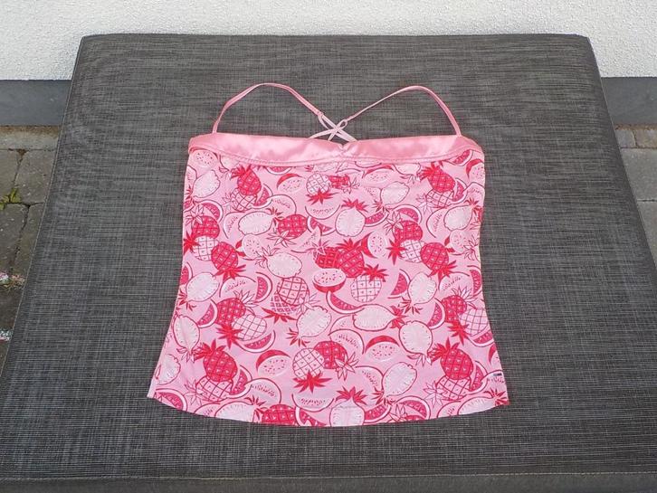 vintage Tommy Hilfiger Denim top roze ananassen maat L large, Kleding | Dames, Topjes, Gedragen, Maat 42/44 (L), Roze, Zonder mouw