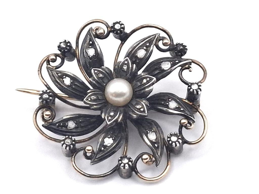magnifique broche en or 14 carats avec diamants tout autour, Bijoux, Sacs & Beauté, Envoi, Or, Broche, Avec pierre précieuse