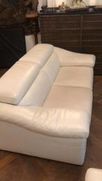 Gratis witte, lederen 2 zit sofa, zetel, Ophalen, Gebruikt, 150 tot 200 cm, Tweepersoons