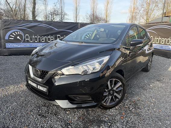 Nissan Micra 1.0i, 2018, 83.000km, Airco, CarPlay + 12m Gar, Auto's, Nissan, Bedrijf, Micra, ABS, Benzine, Zwart, Zwart, Onderhoudsboekje