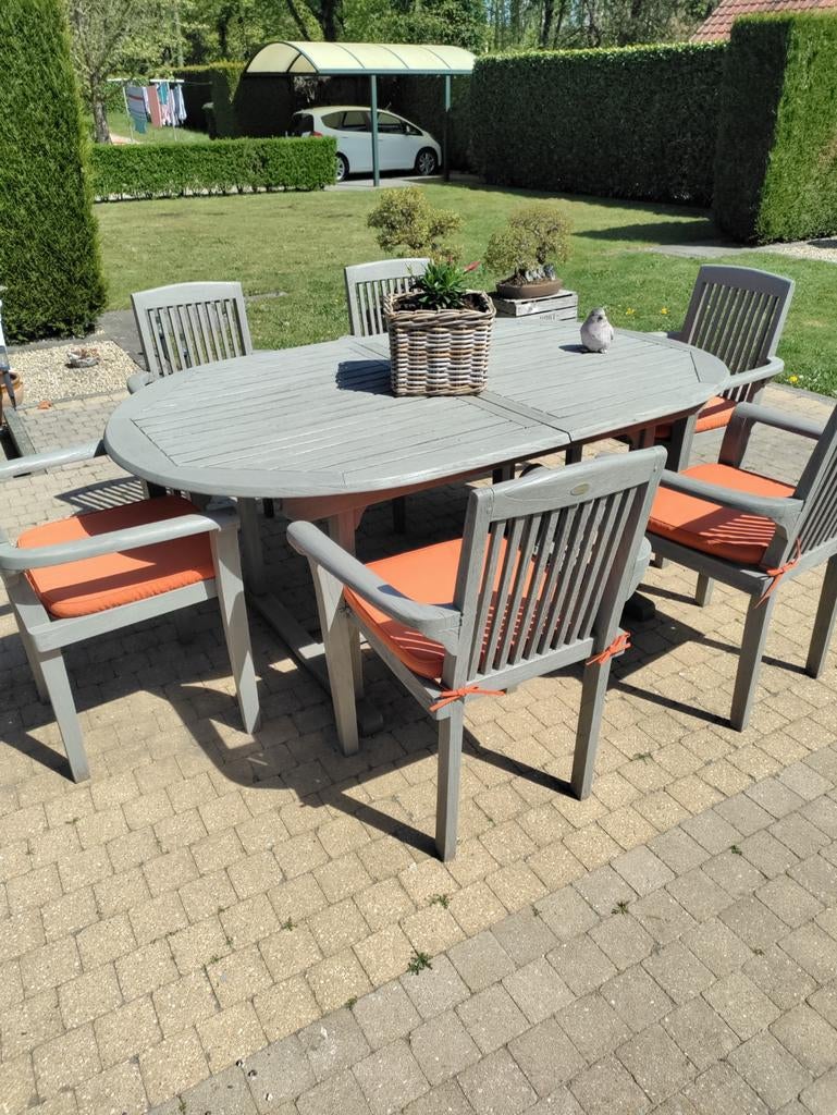 Tuinmeubels, Tuin en Terras, Ophalen, Gebruikt, Hardhout, 6 zitplaatsen