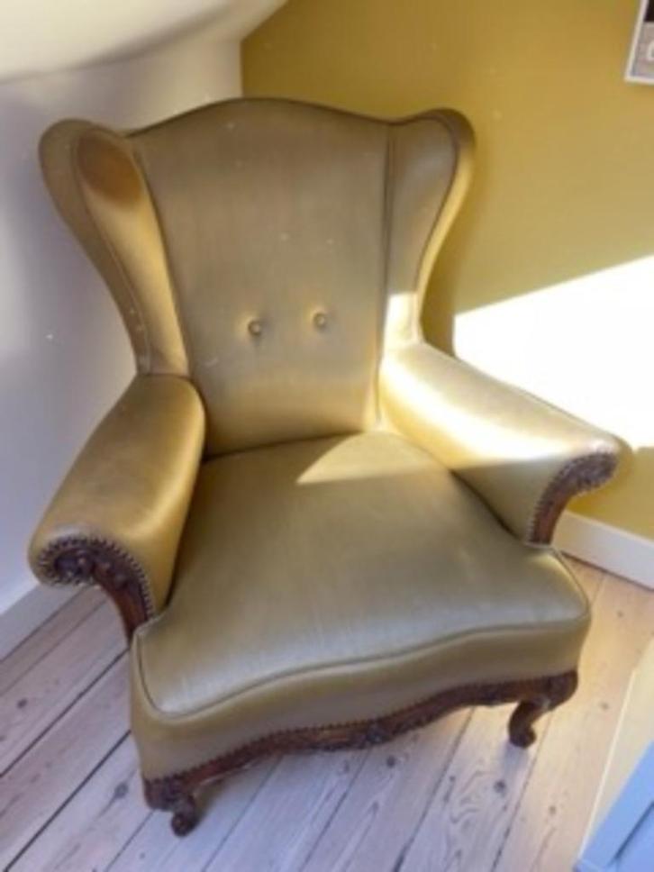 Antieke fauteuil met vleugels, Antiek en Kunst, Antiek | Meubels | Stoelen en Sofa's, Ophalen