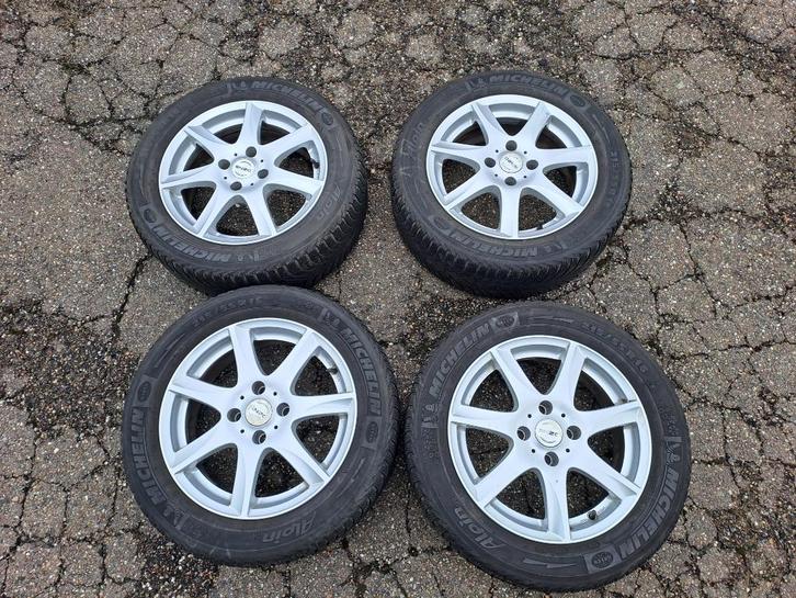 16" alu velgen, 4x108 ET 25, winterbanden Michelin, Auto-onderdelen, Banden en Velgen, Velg(en), Winterbanden, 16 inch, 215 mm