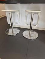 IKEA barkruk wit x2, Ophalen, Gebruikt, 60 tot 90 cm, In hoogte verstelbaar
