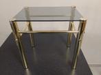 Table d'appoint en laiton/verre, Maison & Meubles, Tables | Tables d'appoint, Vintage, Moins de 55 cm, Comme neuf, Verre