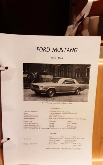 Ford mustang technische fiche, Boeken, Ophalen of Verzenden, Zo goed als nieuw, Ford