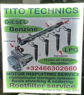 , injector /versuiver / pomp / roetfilter service, Enlèvement