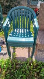 3 x groene PVC-stoelen, Ophalen, Gebruikt