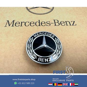 MERCEDES MOTORKAP LOGO ZWART W176 W177 W204 W205 W117 W118 W beschikbaar voor biedingen