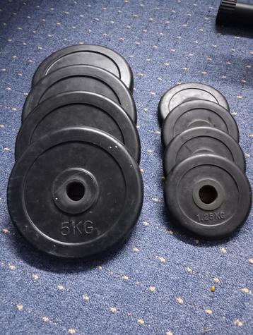 Disques fonte caoutchouc muscu - 25 kg - diamètre 30 mm beschikbaar voor biedingen