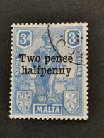 Malta 1925 - Melita - met opdruk "Two pence halfpenny", Ophalen of Verzenden, Malta, Gestempeld