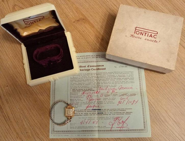 “Full set” Pontiac horloge, werkend: verzamelobject, Handtassen en Accessoires, Horloges | Antiek, Polshorloge, Overige merken