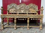 Unieke Indische 3 persoonsbank eind 19de eeuw, Antiek en Kunst, Ophalen