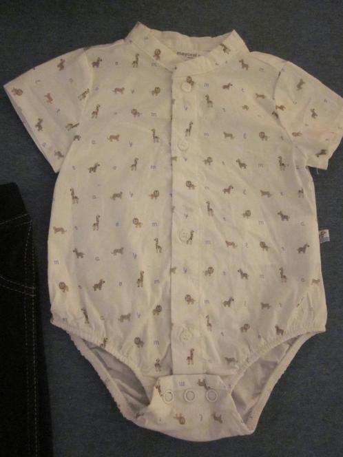HEMD - MAYORAL - Maat 56 + jeans M56, Kinderen en Baby's, Babykleding | Maat 56, Zo goed als nieuw, Jongetje of Meisje, Setje