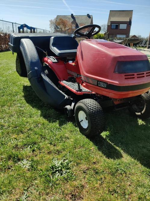 Zitmaaier van het merk Dynamark te koop, Tuin en Terras, Zitmaaiers, Gebruikt, 90 tot 120 cm, Elektrische starter, Opvangzak, Versnellingen