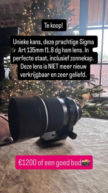 Sigma Art 135mm f1.8 dg hsm  beschikbaar voor biedingen