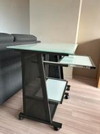 Bureau uit glas met zwart design, Computers en Software, Laptoptafels, Ophalen, Gebruikt