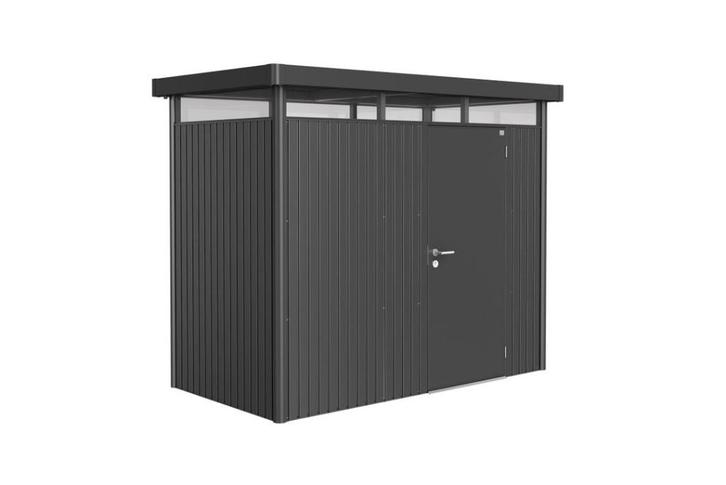 Biohort HighLine H1 tuinhuis donkergrijs metallic, Tuin en Terras, Tuinhuizen, Nieuw, Tuinhuis, Metaal, Minder dan 250 cm, 200 tot 400 cm