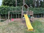 Jungle gym speelhuisje met 2 schommels en glijbaan, Kinderen en Baby's, Speelgoed | Buiten | Speelhuisjes, Ophalen, Gebruikt, Hout