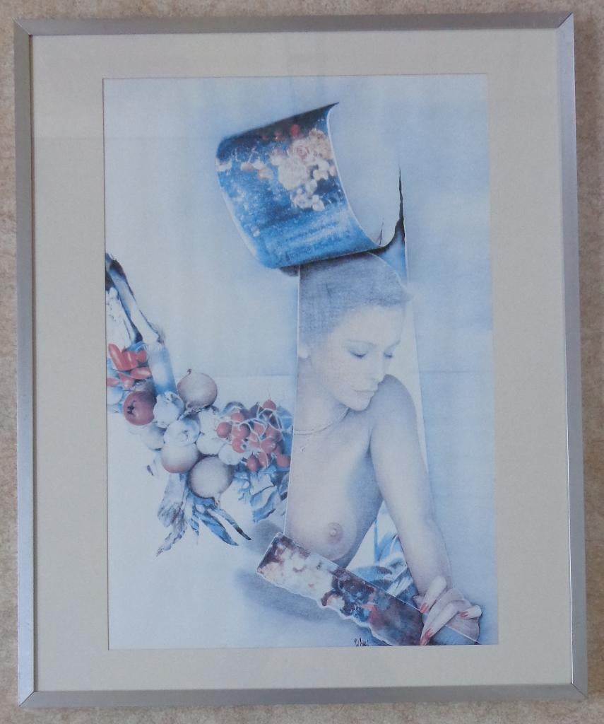 POL MARA / SENSUELE VROUW / KLEUROFFSET / 89x73cm / KADER, Antiquités & Art, Enlèvement