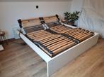 Elektrische dubbele lattenbodem, Huis en Inrichting, Slaapkamer | Bedden, Ophalen, Verstelbaar, Wit, Tweepersoons