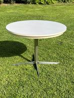 Ronde witte tafel uitschuifbaar, Huis en Inrichting, 100 tot 150 cm, Rond, Gebruikt, Ophalen
