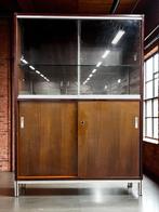 Vintage vitrinekast / barkast / kast met etagere, Huis en Inrichting, Kasten | Vitrinekasten, Ophalen of Verzenden
