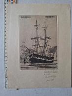 Verfijnde ets Rodolphe Schoenberg Zeilschip uit 1933, Antiek en Kunst, Ophalen of Verzenden