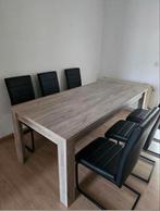 Eetkamer 3 delige set met 6 stoelen - grijze eik, Huis en Inrichting, Complete inboedels, Ophalen