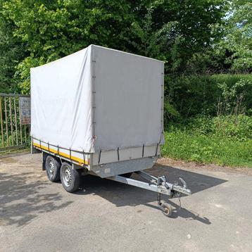 Schitterende dubbelassige dekzeiltrailer van het merk Eduard, Auto diversen, Aanhangers en Bagagewagens, Ophalen, Zo goed als nieuw