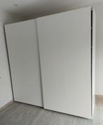 Kleerkast 2M wit hout, Huis en Inrichting, Kasten | Kleerkasten, Ophalen, Gebruikt, Met hangruimte