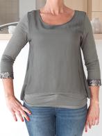 Kaki voile blouse met pailletten Lola Liza, Kleding | Dames, Gedragen, Maat 36 (S), Lola & Liza, Verzenden
