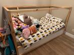 KURA Keerbaar bed, wit/grenen, 90x200 cm, Ophalen