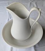 Ensemble de toilette : broc et bassine en céramique blanche, Ophalen