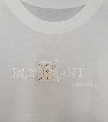 Witte T-shirt met vooraan print, L