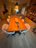 Rechthoekige landelijke Teak houten tafel, Huis en Inrichting, Complete eetkamers, Ophalen, Zo goed als nieuw