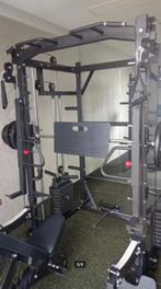 Power Rack + Machine Smith + Presse-jambes + Ruban de muscul, Sports & Fitness, Enlèvement ou Envoi, Neuf, Dos