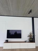 Tv kast met op maat gemaakt teak blad, Huis en Inrichting, Ophalen, Teakhout, Zo goed als nieuw, 200 cm of meer