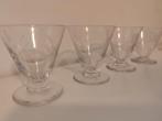 4 art deco glaasjes genever glazen 6 cm hoog, Ophalen of Verzenden