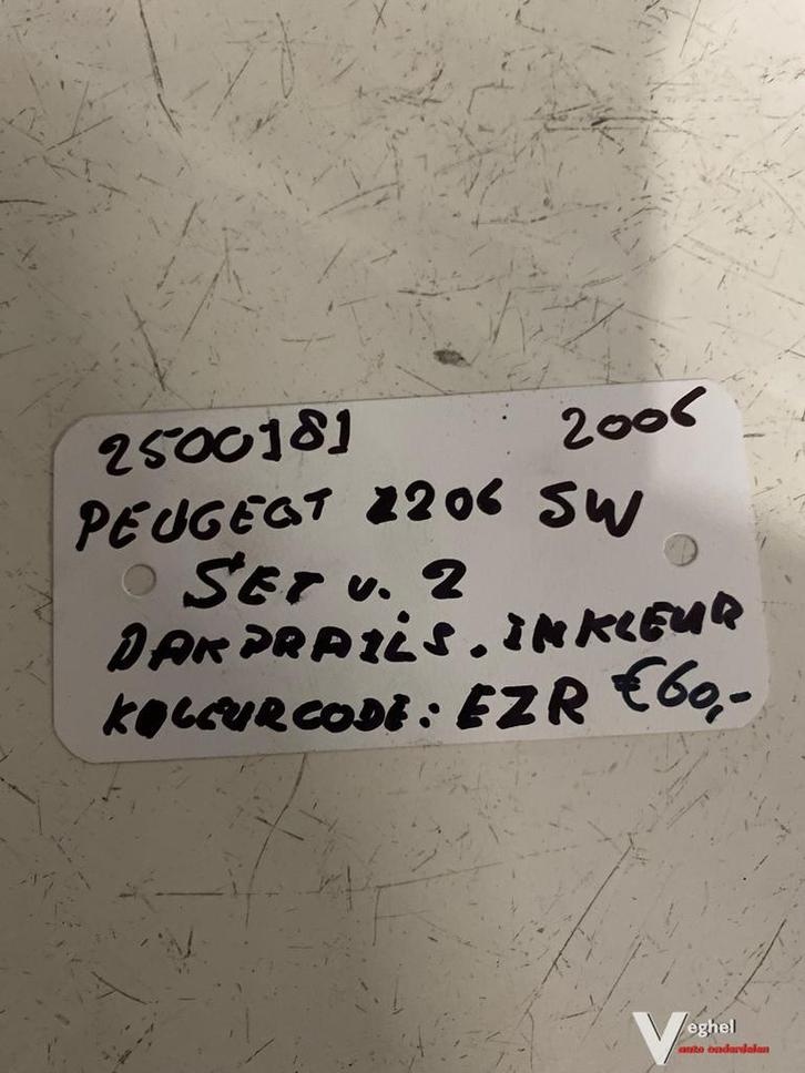 Peugeot 206 SW 2006 2500181 Dakdragers in kleur  Zilver, Auto diversen, Dakdragers, Gebruikt, Ophalen