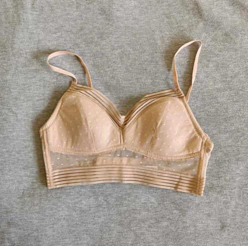 Bralette - Beige - Bollen - Doorschijnend - Medium - €3, Vêtements | Femmes, Sous-vêtements & Lingerie, Soutien-gorge, Beige, Enlèvement