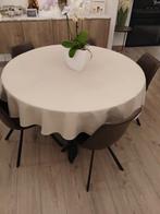ronde tafel + 6 stoelen, Huis en Inrichting, Tafels | Eettafels, Ophalen, Rond, Zo goed als nieuw, Vijf personen of meer