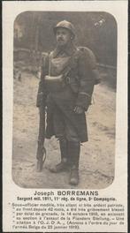Gesneuvelde 1914-18  Joseph Borremans Hal - De Panne, Ophalen of Verzenden