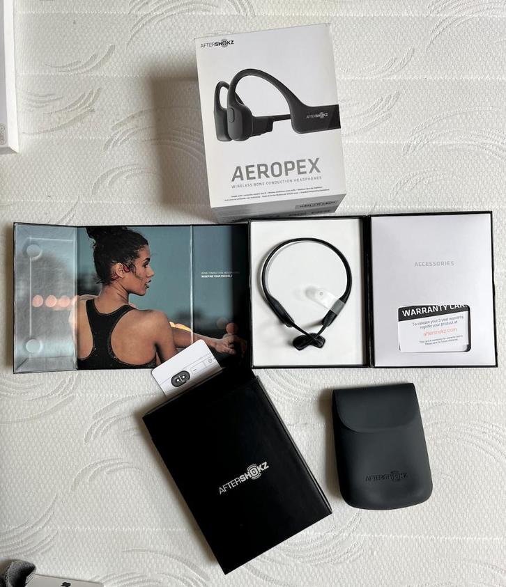 Shokz Aeropex Beengeleidingskoptelefoon Bone conduction, Audio, Tv en Foto, Hoofdtelefoons, Zo goed als nieuw, Over oor (circumaural)