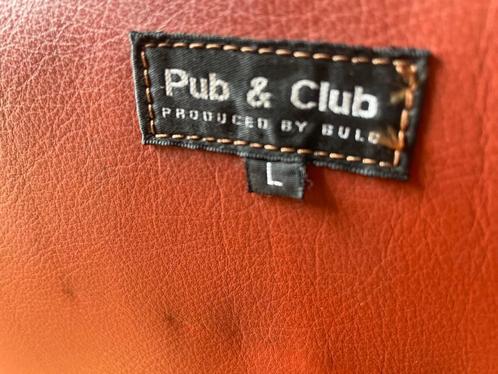 Pub en club stoel te koop, Huis en Inrichting, Stoelen, Gebruikt, Vier, Leer, Bruin, Ophalen