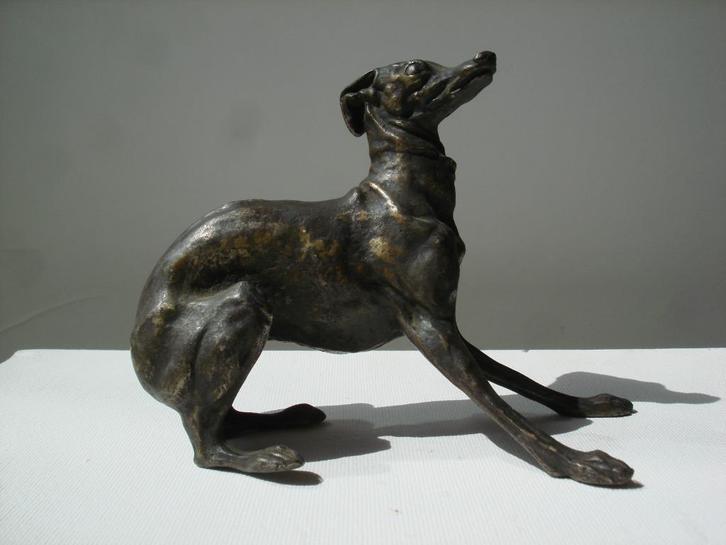 PJ MENE antiek XIX brons bronzen beeld hond hazewind lévrier, Antiek en Kunst, Kunst | Beelden en Houtsnijwerken, Ophalen of Verzenden