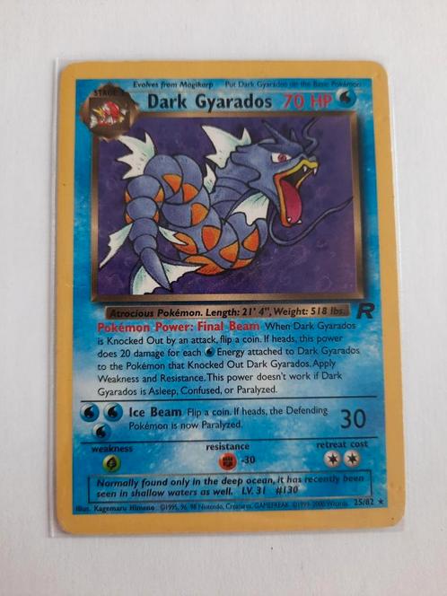 Dark gyarados team rocket, Hobby en Vrije tijd, Verzamelkaartspellen | Pokémon, Zo goed als nieuw, Booster, Ophalen of Verzenden