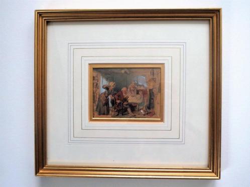 Compagnie domestique à l'intérieur - Haynes King (1831-1904), Antiquités & Art, Art | Peinture | Classique, Enlèvement ou Envoi