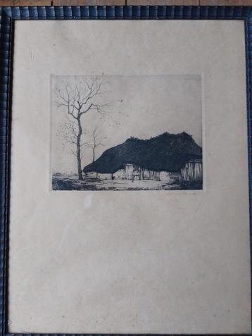 Dirk Baksteen 12  1886 - 1971   Ets  Kempische hoeve beschikbaar voor biedingen